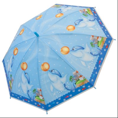 Kišobran dečji ručni 90cm Delfin Connect plavi