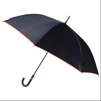 Kišobran automatik sa gumiranom ručkom 8 panela H-1001 Kumulus SHA.44318 crni-rub narandž.