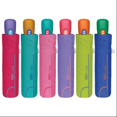 Kišobran automatik (otvaranje+zatvaranje) sklopivi s plastičnom ručkom mini Time Perletti 26413 sort