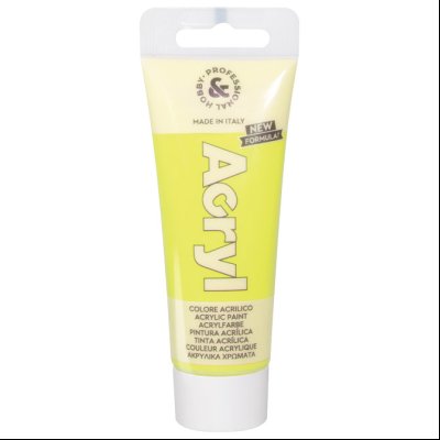 Boja akrilna H&P 75ml pvc tuba fluo CMP 420TAF75210N žuta (fluorescent yellow) blister