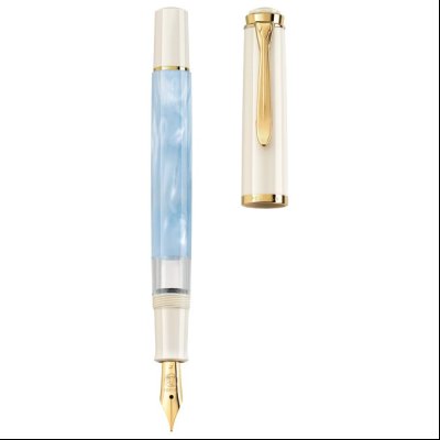 Nalivpero Classic M200 (M)+kožna bela futrola+poklon kutija G30 bela Pelikan 823012 past-plavo