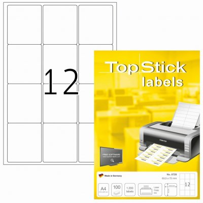 Etikete TOPSTICK 63,5x72 A4/12 1/100