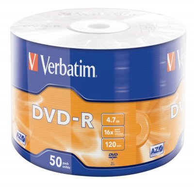 DVD-R Verbatim 16x 1/50 celofan
