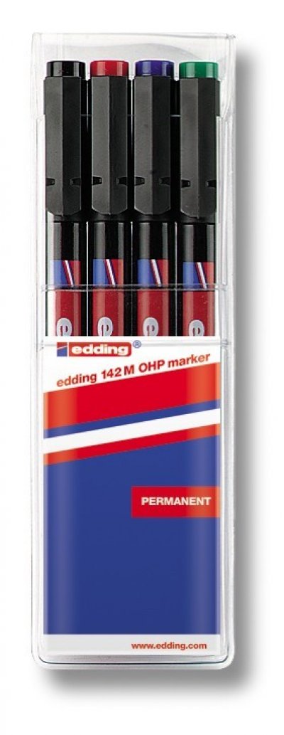 Permanent pen OHP marker 1,0mm, set 1/4 142M