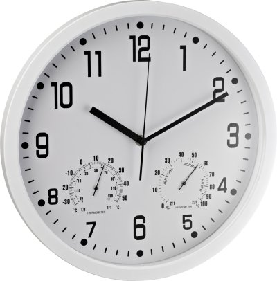 Zidni sat analogni sa termometrom i hidrometrom
