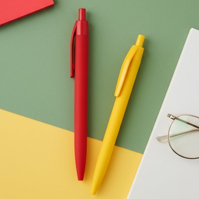 AMIGA SOFT, plastična hemijska olovka, žuta