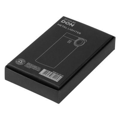 DON, metalni upaljač sa turbo plamenom, metalik crna