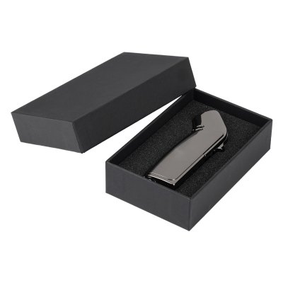 KAISER, metalni upaljač sa troduplim turbo plamenom, tamno metalni