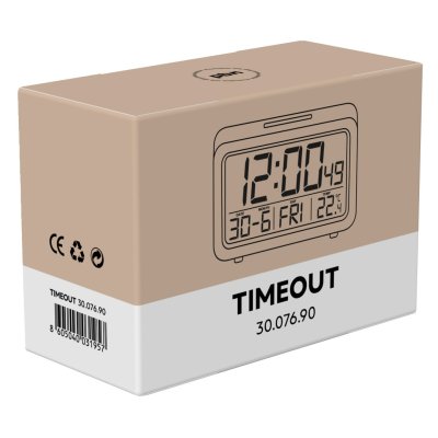 TIMEOUT, digitalni stoni lcd sat, beli