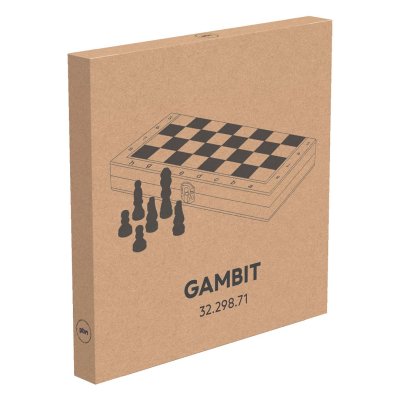 GAMBIT, drveni šah, bež