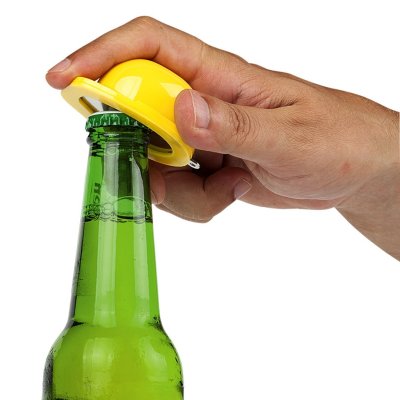 COP, plastični privezak za ključeve sa funkcijom otvarača, žuti