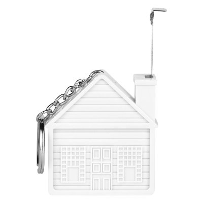 HOME, plastični privezak za ključeve sa metrom, 1m, beli