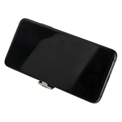 AXIS, metalni privezak za ključeve sa držačem za mobilne uređaje, sjajno metalni