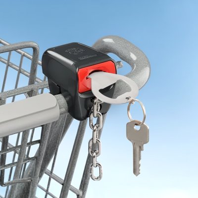 COLIN, privezak za ključeve sa otvaračem za flaše i žetonom za kolica za kupovinu, sjajno metalni