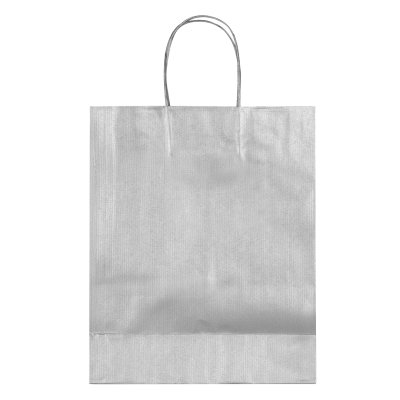 COCO, papirna kesa sa podvijenim vrhom, 120 g/m2, srebrna