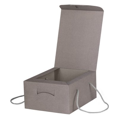 CORDINI, troslojna samosklopiva poklon kutija sa ručkama, siva