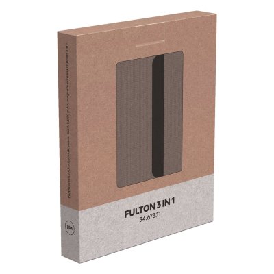 FULTON 3IN1, portfolio sa notesom a5, pomoćnom baterijom 5.000 mah, bežičnim punjačem za tri uređaja i magnetom, tamno sivi