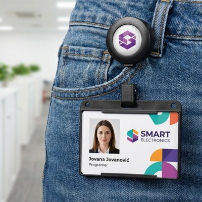 ACCESS H, držač za identifikacionu karticu sa povratnim mehanizmom, crni