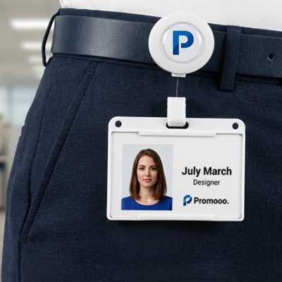 ACCESS H, držač za identifikacionu karticu sa povratnim mehanizmom, beli