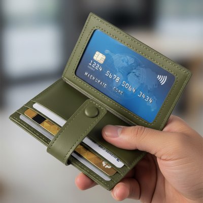 ARKON, kožni držač za kartice sa rfid zaštitom, crni