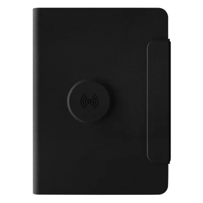 Portfolio sa notesom A5, pomoćnom baterijom 5.000 mAh, bežičnim punjačem za dva uređaja i magnetom u poklon kutiji GLOBAL 2IN1