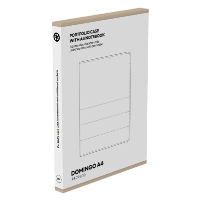 DOMINGO A4, portfolio sa blokom za beleške a4, crni