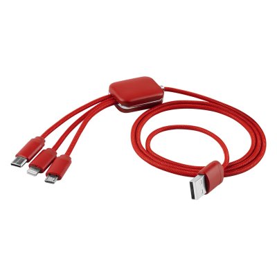 ODON 3IN1, usb kabl za punjenje 3 u 1, 12w, crveni