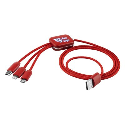 ODON 3IN1, usb kabl za punjenje 3 u 1, 12w, crveni