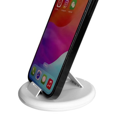 STOCK, plastična kutija sa adapterima i držač za mobilni telefon, bela