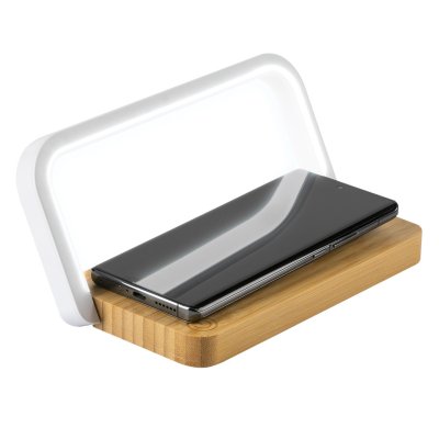 LANTERN, bežični punjač, 15w i držač telefona sa lampom, bež