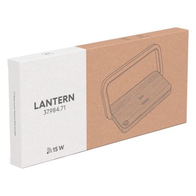 LANTERN, bežični punjač, 15w i držač telefona sa lampom, bež