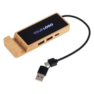 ENNIO, usb razdelnik sa 3 ulaza, držač za telefon, bež