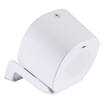 CALISTO, bežični zvučnik 5w, bežični punjač 15w, držač za telefon i lampa, beli