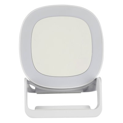 CALISTO, bežični zvučnik 5w, bežični punjač 15w, držač za telefon i lampa, beli