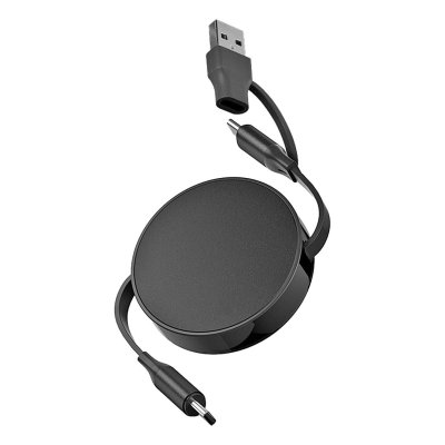 FURIO 2IN1, usb type-c kabl za punjenje i prenos podataka, 2 u 1, 240w, crni