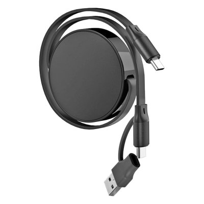 FURIO 2IN1, usb type-c kabl za punjenje i prenos podataka, 2 u 1, 240w, crni