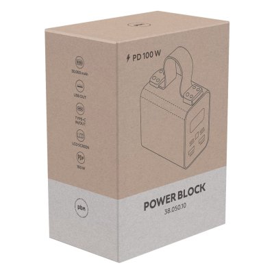 POWER BLOCK, pomoćna baterija za laptop, 30.000 mah, 100w, crna