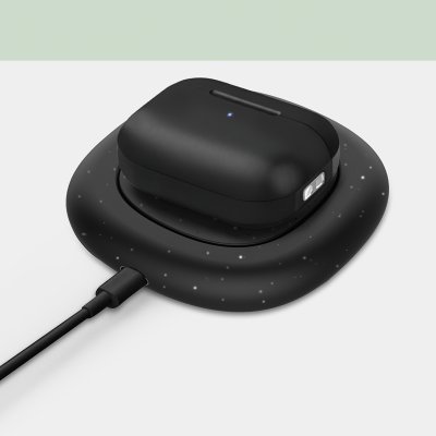 META, bežične stereo slušalice sa bežičnim punjenjem, crna