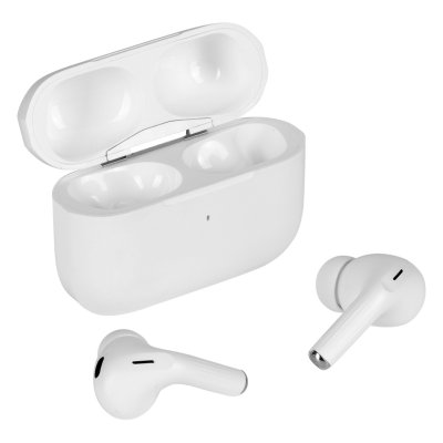 META, bežične stereo slušalice sa bežičnim punjenjem, bela