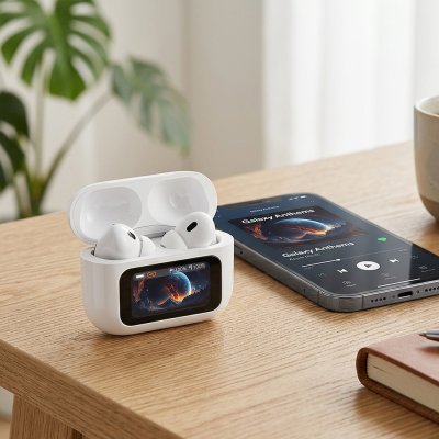 DECIBEL PLUS, bežične stereo slušalice, bele