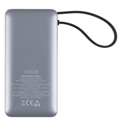 ZEST 10PD 35W, pomoćna baterija, 10.000 mah, 35 w, tamno sivi