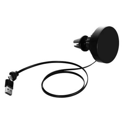 WADE, držač i bežični punjač mobilnih telefona za automobil, 15w sa magnetom, crni