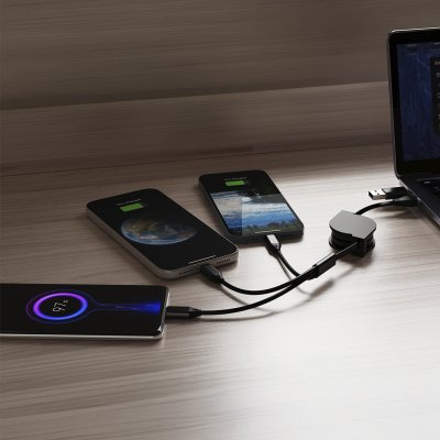 FLASH 60W 6IN1, usb type-c kabl za punjenje i prenos podataka, 6 u 1, 60w, crni