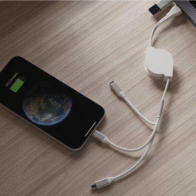 FLASH 60W 6IN1, usb type-c kabl za punjenje i prenos podataka, 6 u 1, 60w, beli