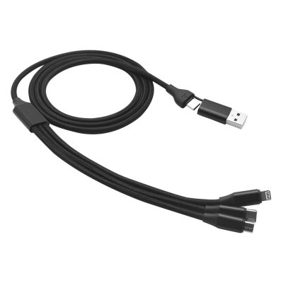 FLET 60W 6IN1, usb type-c kabl za punjenje i prenos podataka, 6 u 1, 60w, crni