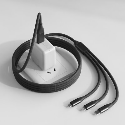 FLET 60W 6IN1, usb type-c kabl za punjenje i prenos podataka, 6 u 1, 60w, crni