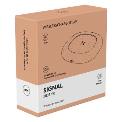 SIGNAL, bežični punjač, 15w, crni