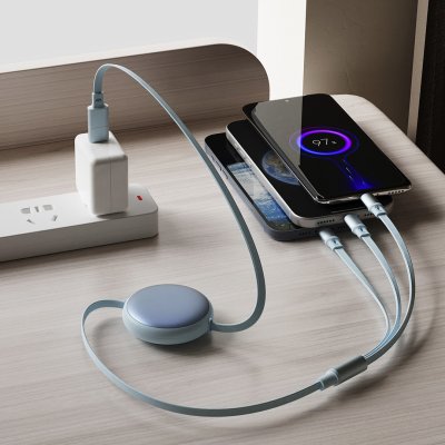 KEPLER 6IN1, usb type-c kabl za punjenje i prenos podataka, 6 u 1, 60w, svetlo plavi