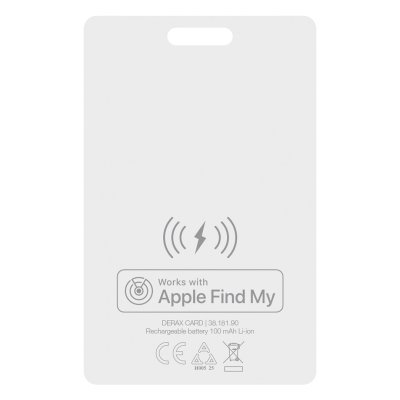 DERAX CARD, kartica sa funkcijom lociranja, apple findmy, bela