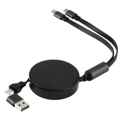 MAX 2IN1, usb type-c kabl za punjenje i prenos podataka, 2 u 1, 100w, crni